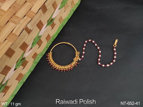 South Indian Nath in Rajwadi Finish in Ruby, photo 3 of 4