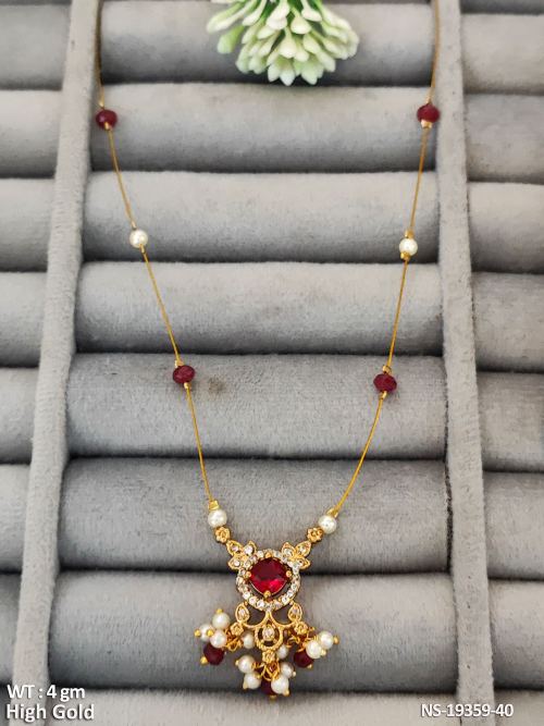 Lightweight Antique Necklace Set with Pearls
