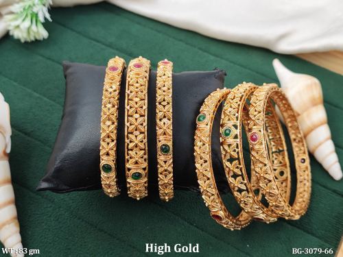 Antique Stone-Studded Bangles Set of 6