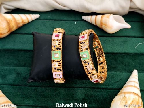 Rajwadi Finish Bangles for Women Set of 2