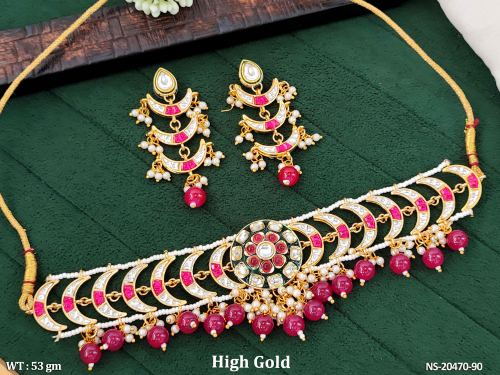 Necklace Set with Earrings with Pearls in Ruby, photo 3 of 4