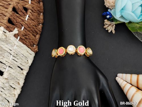 Classic Stone-Studded Bracelet in Neon Peach, photo 10 of 10
