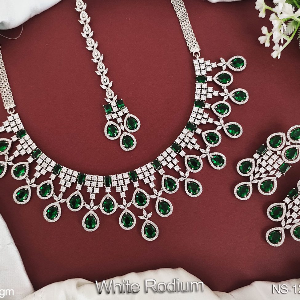 American Diamond Necklace Sets Archives - Imitation Jewellery Online ...