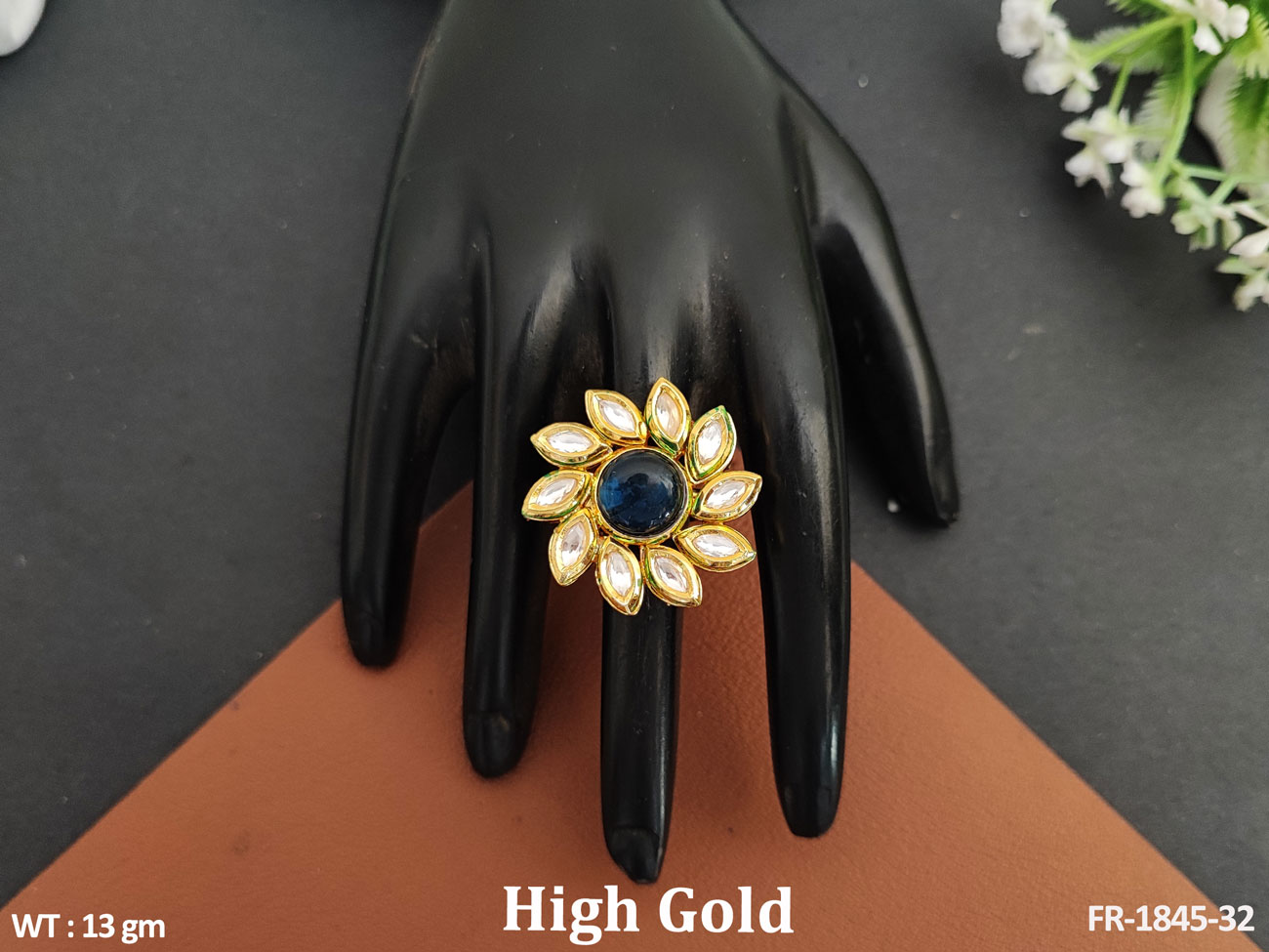 Pakistani Indian Punjabi Beautiful Handcrafted Gold Polki Adjustable Ring  Dilkash Fashion Jewelry Bollywood Finger Ring Kundan Indian Ring - Etsy