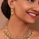 Traditional High Gold-Plated Pearl & Geometric Pattern Necklace Set for all Occasions