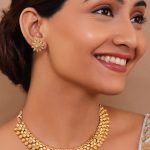 Traditional Gold-Plated Ethnic Indian Jewellery Necklace Set and Sunflower Tops Earrings