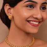 Gold-Plated Floral Design Delicate Necklace and Studs Earrings Set