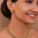 Traditional Antique High Gold Plated Leaf Design Red Stone Pendant Necklace Set