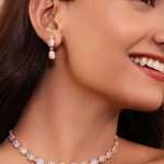 Rose Gold Plated Luxury CZ Necklace and Earrings Set