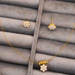 Pearl Design Flower Delicate Necklace and Earrings Set for Her
