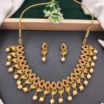 Antique Gold Peacock Necklace Set with Ruby Stones & Pearl Drops – Traditional Ethnic Jewellery
