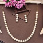 Mehendi Polish CZ Diamond Necklace & Earrings Set – Antique Ethnic Finish for Traditional Charm